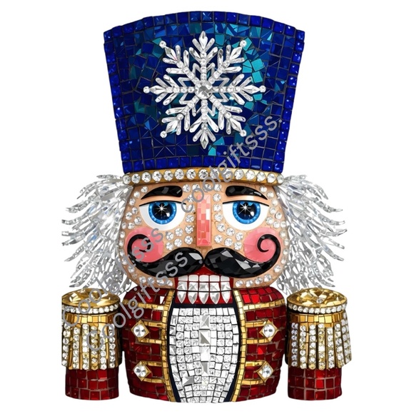 Christmas T-shirt Faux Rhinestone Nutcracker Sparkle Effect S M L XL White - Picture 2 of 6